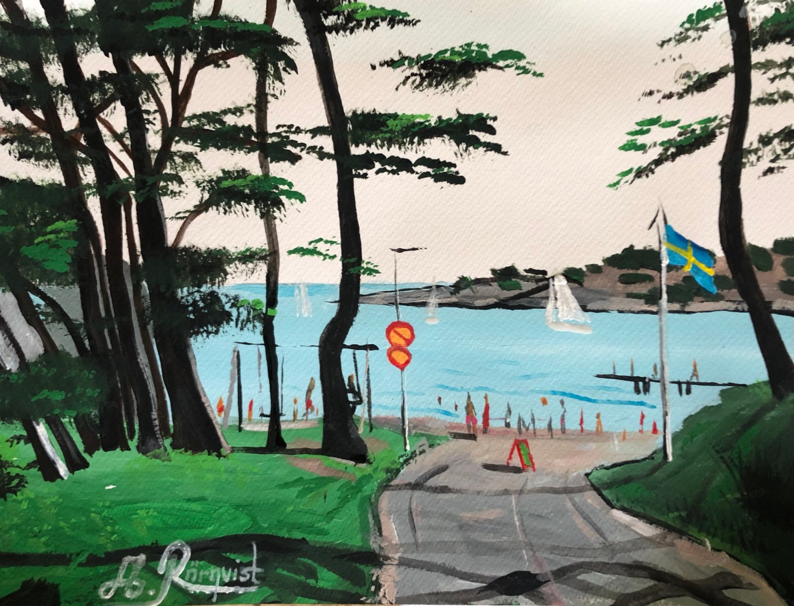 Näset Göteborg Rörvik Ganlet GBG Önnered Badplatser Västra Frölunda Konstnär Andreas Rörqvist Art Oceanscape Rörviksbadet Västra Frölunda Göteborgsmotiv