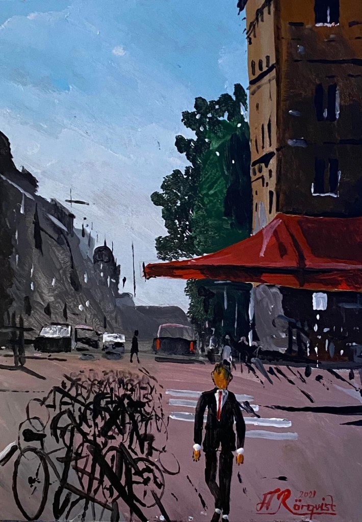 Cityscape Streetart Watercolor Streetart Konstnär Andreas Rörqvist Paris Akrylfärg Konst