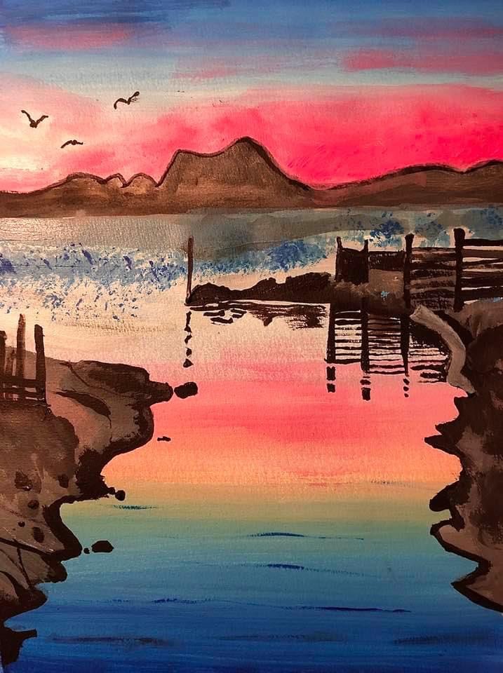 Bohuslän Västkusten Konst Andreas Rörqvist Skärgård Solnedgång Skärgård Svenska Konstnärer Bohuskusten Skärgårdsmotiv 