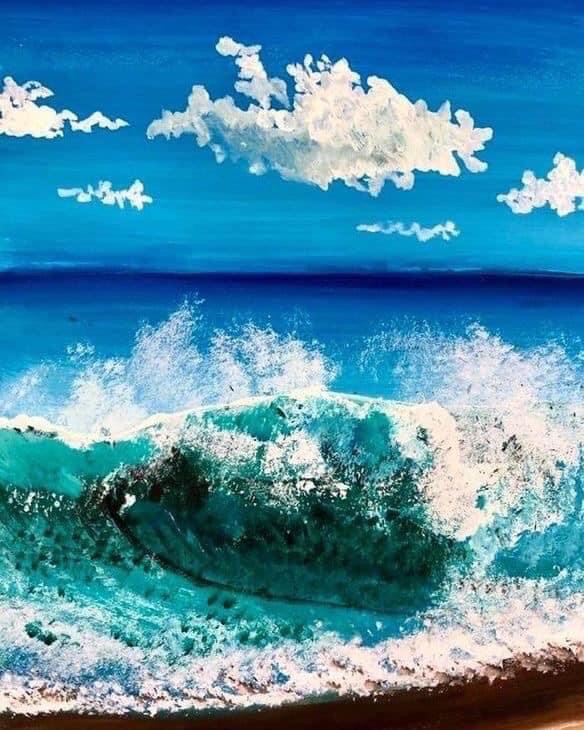 Konstnär Andreas Rörqvist Tropiskt Vågor Målning Konst Havsmotiv Galleria Vågor Tropisk Stränder Newport Beach Kalifornien USA