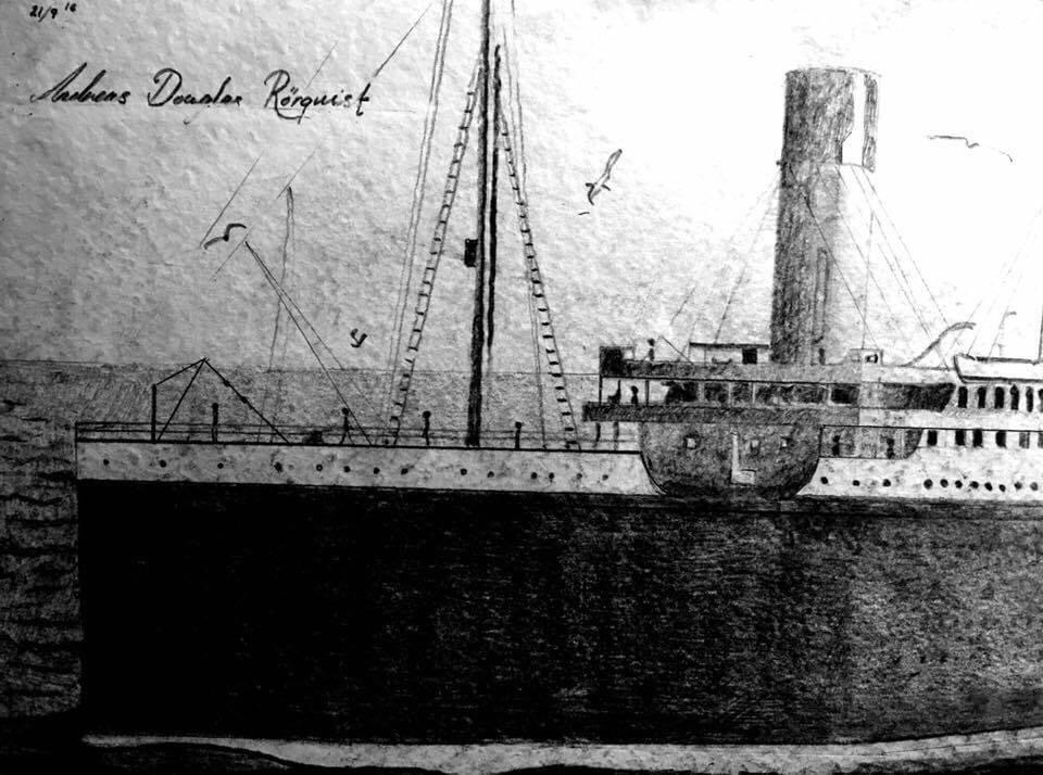RMS Titanic North Atlantic ÅR2016 Andreas Rörqvist Skiss Teckning Konst Art