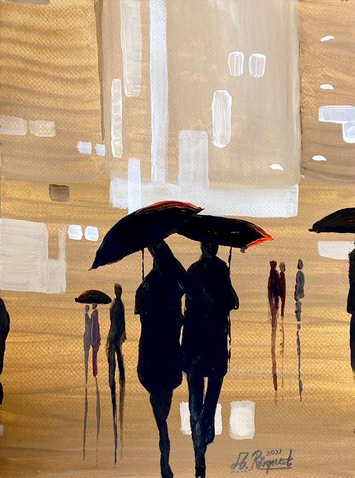 Konstnär Andreas Rörqvist Abstrakt Glamour Pengar Cityscapes NY USA New York Konst Pengar Akrylmålning 