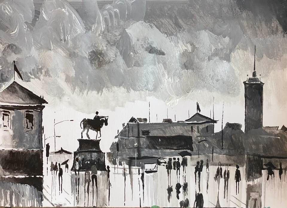 Belgrad Konstnär Andreas Rörqvist Konst Stadsmotiv Cityscape Serbien Konstverk Cityscapes