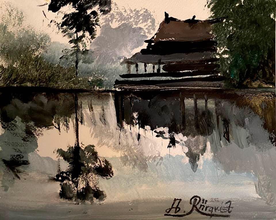 Landskapsmotiv Naturmotiv Skogsområde Australien Konst Andreas Rörqvist Konstverk Landskap Naturområde Skog Wood Cabin Landskapsmålning 