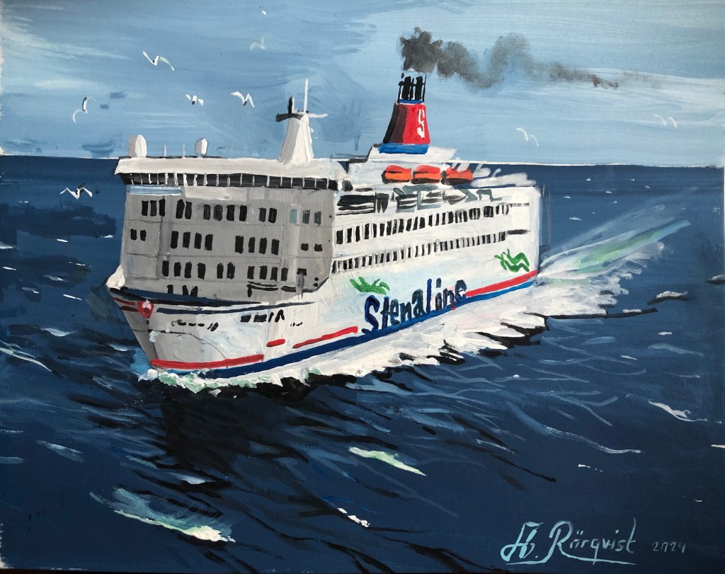 Konstnär Andreas Rörqvist Göteborgsmotiv Skärgård Båtar Inspiration Målning Nordsjön Stena Germanica Tysklandsfärjan Skärgårdsmotiv Fartyg Göteborg Göteborgsmotiv Västkusten Bohuslän Konst Art