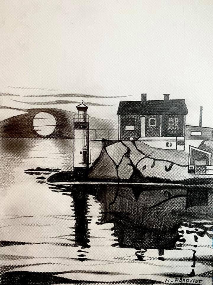 Gaveskär, Göteborg Göteborgs Skärgård 2020 Rita Blyerts Teckning Andreas Rörqvist