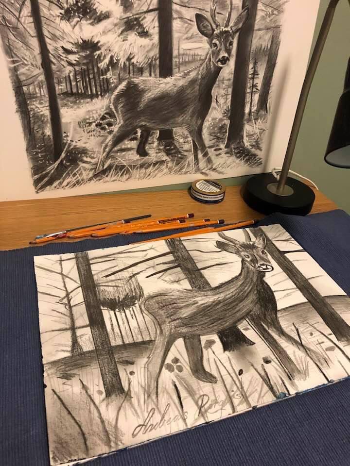 Black and White Konstnär Andreas Rörqvist Skiss Teckning 