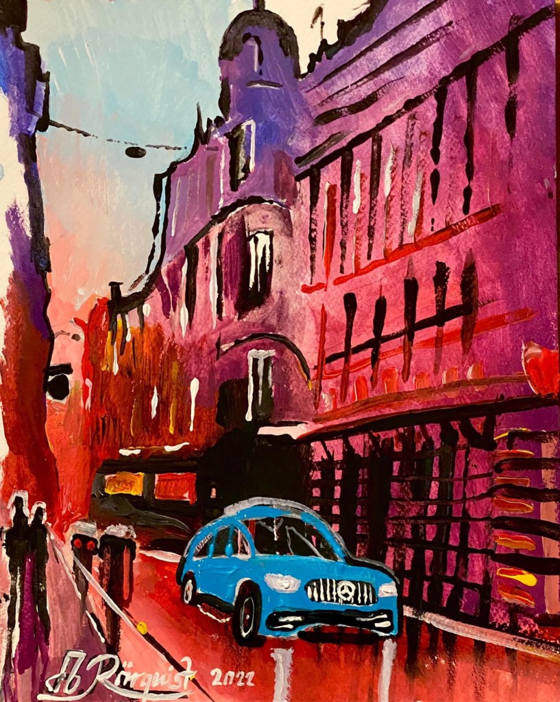 Andreas Rörqvist Cityscape Parismålningar Akrylmålningar Mercedes Benz Bilar Streetart