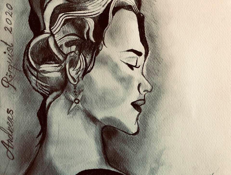 RMS Titanic Skiss Andreas Rörqvist Teckning Art Sketch Rita Fartyg Ships Kate Winslet Porträtt