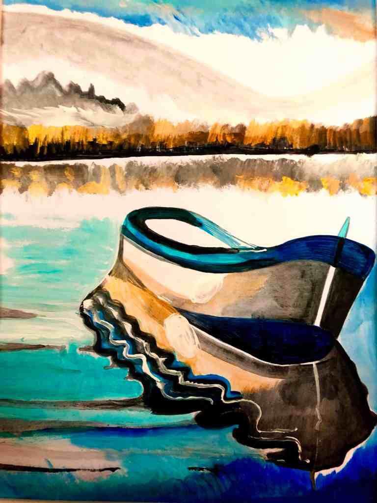 Michigan USA Gert lakes Inspiration Rowingboat Waterreflection Insompiration Konstnär Andreas Rörqvist Oceanscape Konst Måla Landskapsmotiv 