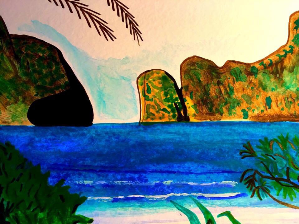 Maya Bay Thailand Phi Phi Island Phuket Konstnär Andreas Rörqvist Tropiska stränder Konst Inspiration Stränder Solresor