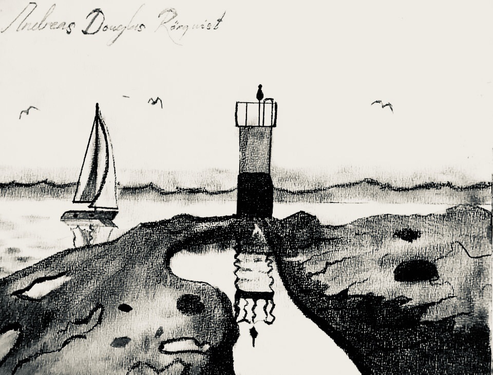 Skiss Blyertsteckning Andreas Rörqvist Västkusten Rita Teckning Fyrar