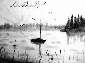 Andreas Rörqvist Skiss Blyerts Teckning Art Black and White Dimma Bohuslän Teckning Västkusten Dimma Gryning Morgondis 