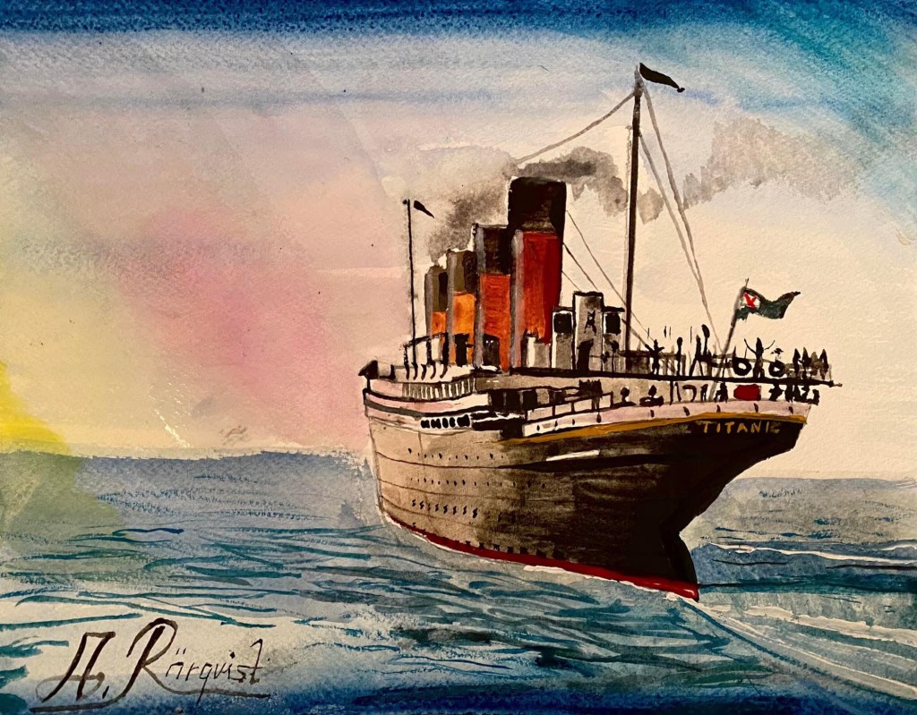 Konstnär Andreas Rörqvist RMS Titanic Liverpool Ship Fartyg Atlanten Konstnär Art Oceanscape Norra Atlanten 