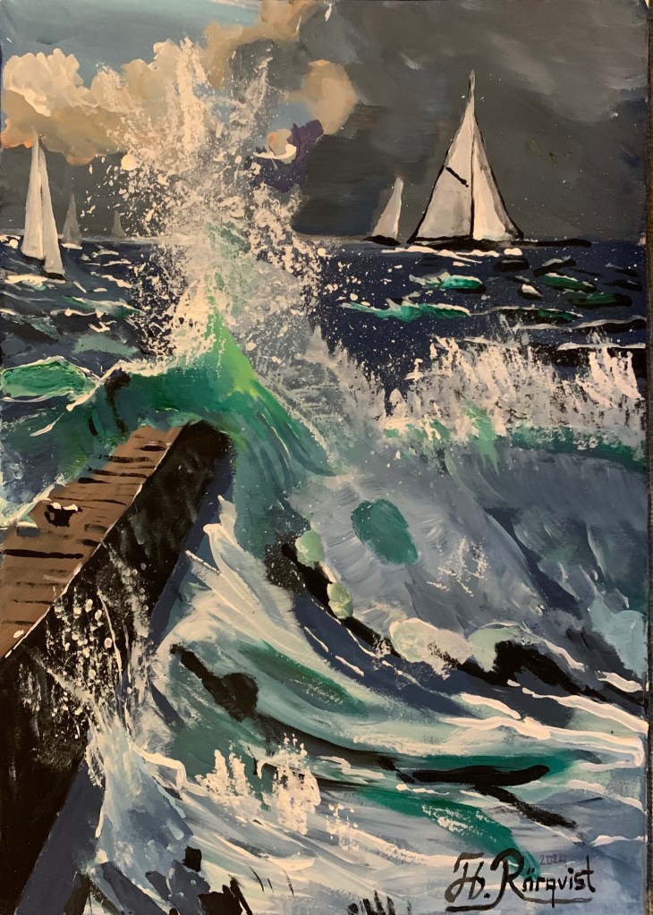 Konstnär Andreas Rörqvist Hav Kuling Oväder Höga Vågor Orkan