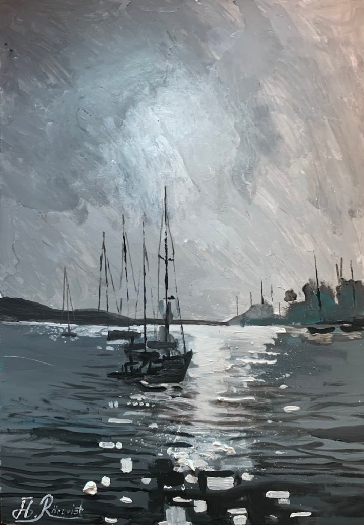 Konstnär Andreas Douglas Rörqvist Bohuslän Kusten Västkusten Bohuslän Dramatiskt Oväder Stormar Bohusläns farliga platser Islandsberg Skaftö Grundsund 