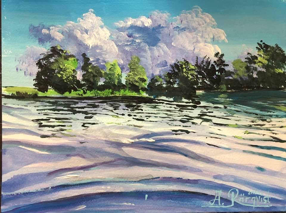 Akrylfärg Målningar Konstnär Andreas Rörqvist Vatten Vågor Realism