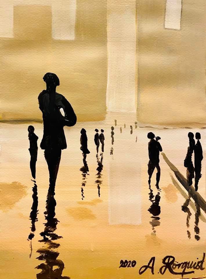 Konstnär Andreas Douglas Rörqvist Artist Bohuslän Parismålare Näset ADHD Akvarell Akrylfärg Sweden Bohuslän Akrylfärg Konst Paris Göteborg Parismålare Abstrakt Money Finansdistrikt Konst Glamour