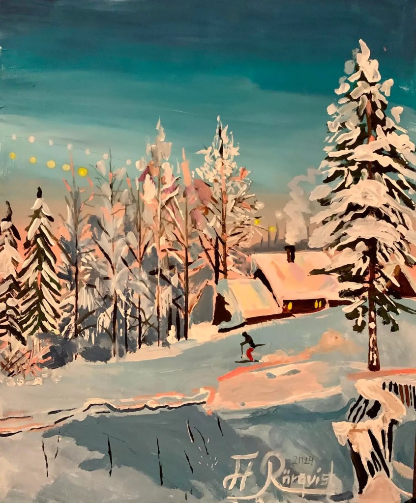 Sälen Konstnär Andreas Douglas Rörqvist Skidåkning Konst Landskap Vinterlandskap Snölandskap Dalarna 