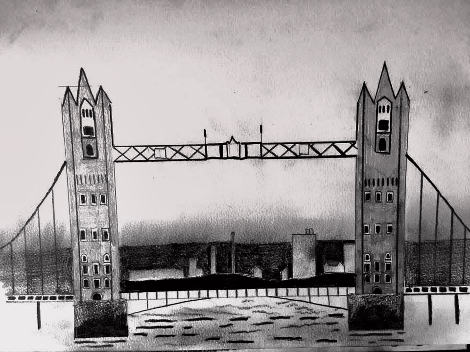 Blyerts Svartvit London UK England Black and while Art Konst Skiss Konstnär Andreas Douglas Rörqvist