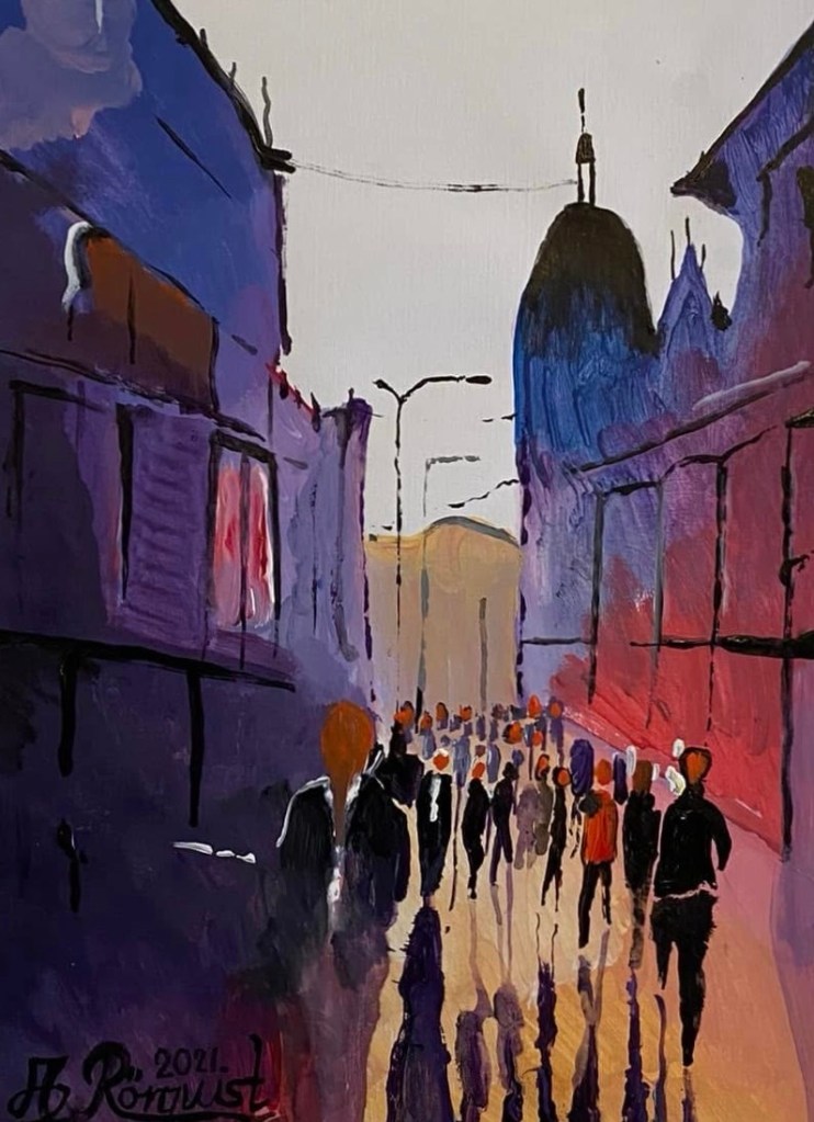 Cityscape Stadsmotiv Konst Andreas Rörqvist Konstnär Dublin Irland