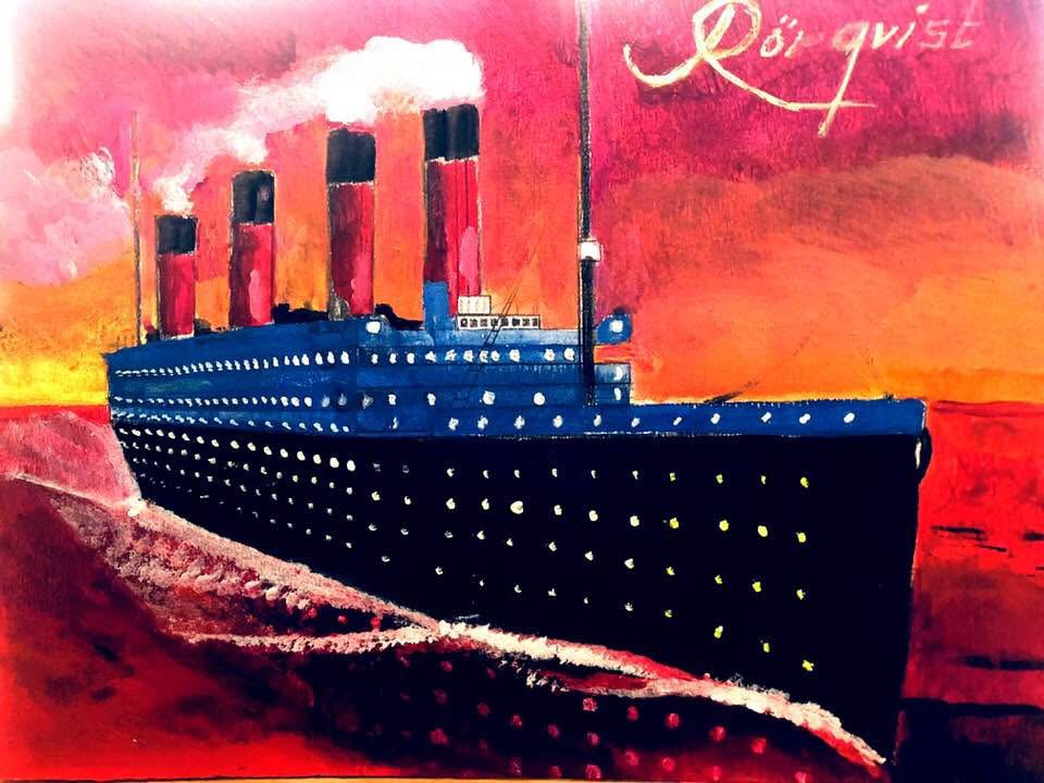 RMS Titanic Konst Andreas Rörqvist Konstnär Atlanten Fartyg Oceanscape Konstverk