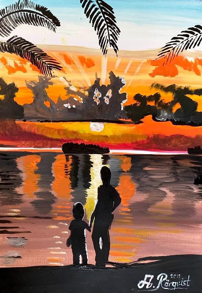 Maldiverna Konstnär Andreas Douglas Rörqvist Paradis Stränder Solnedgång Konst Landskap 